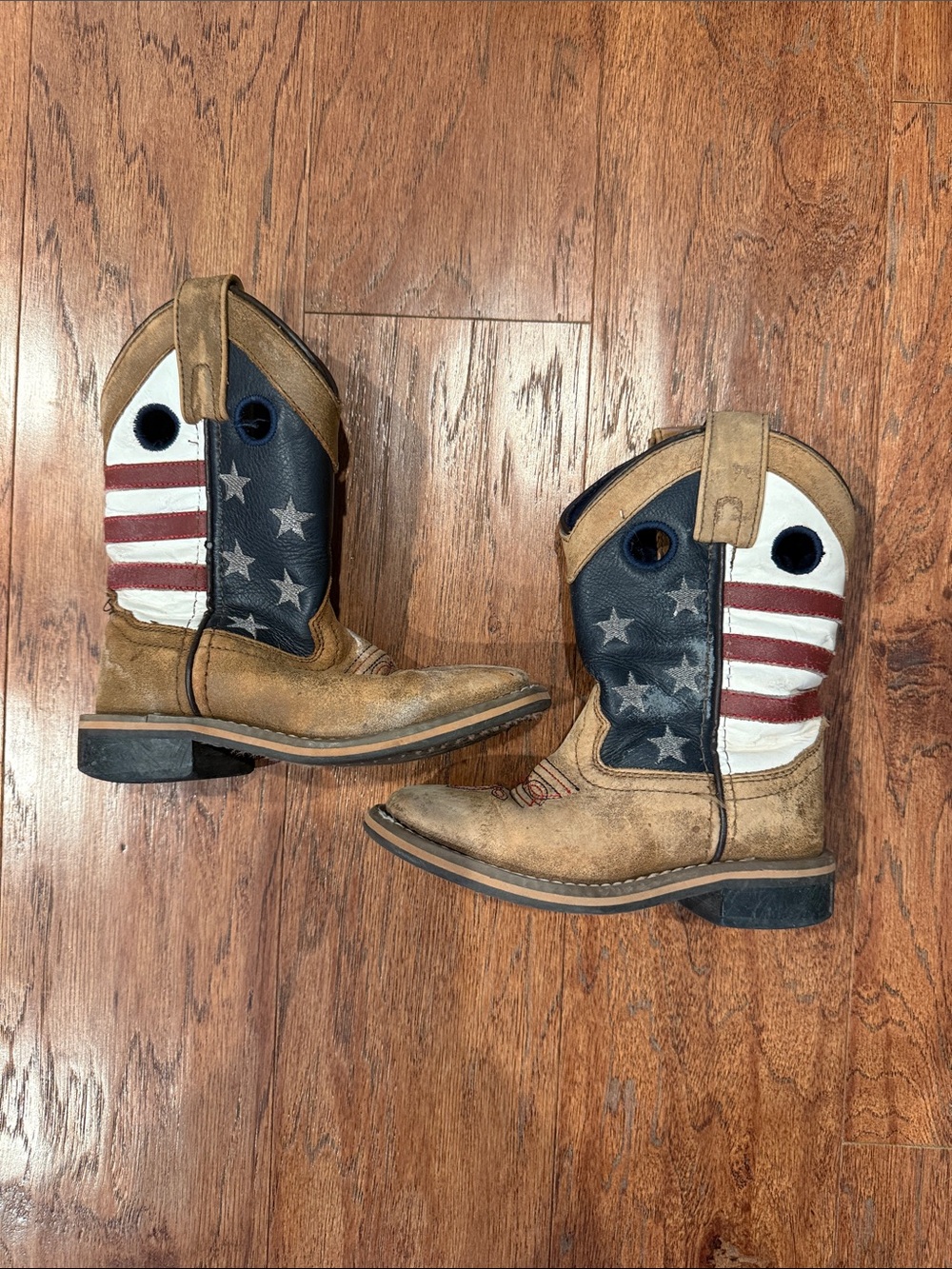 Kids American Flag Western Pull-On Boots